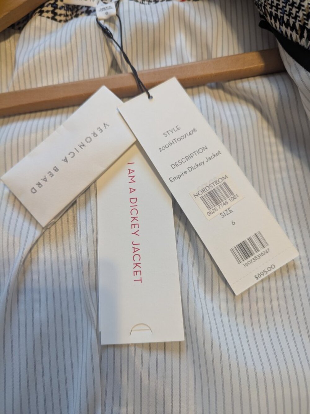 NWT Veronica Beard Empire Plaid Dickey Jacket Blazer Skirt Suit Set 6 Red Black - Picture 2 of 11